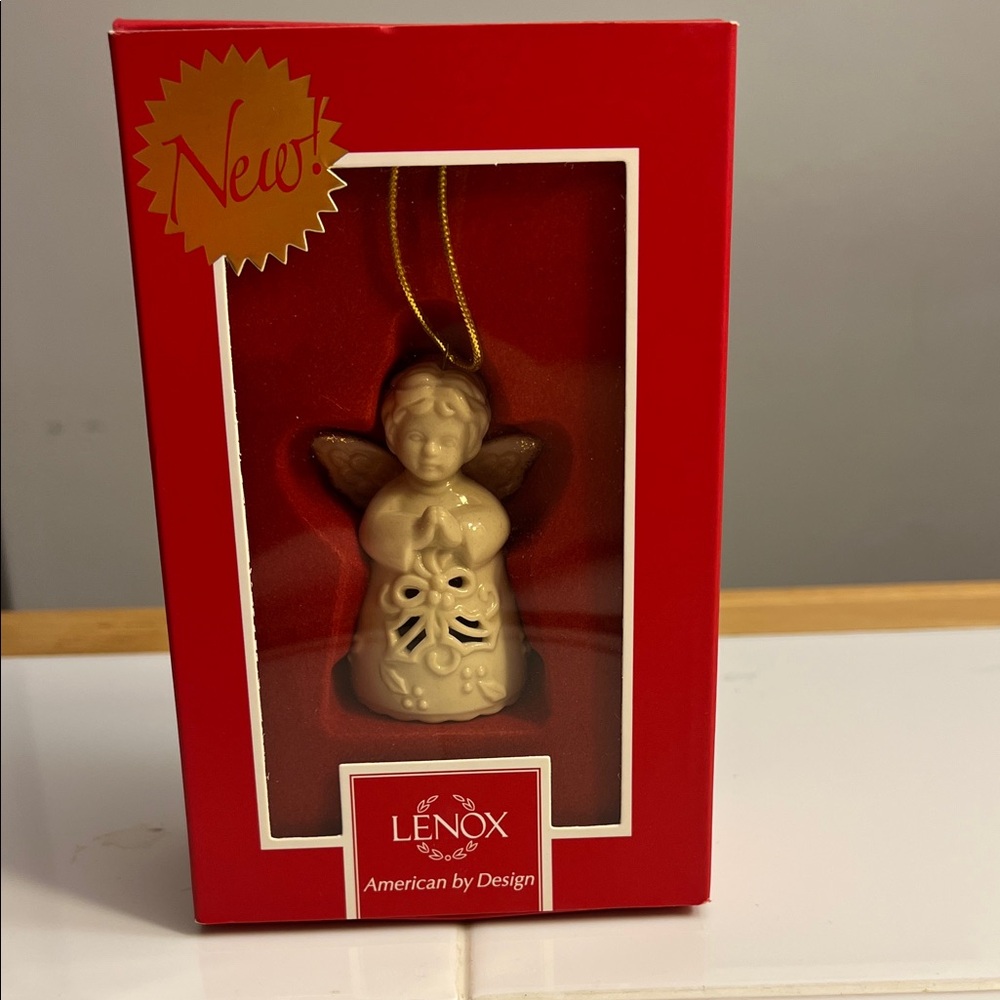 NEW Lenox Angel Wishes Holly Bell Ornament